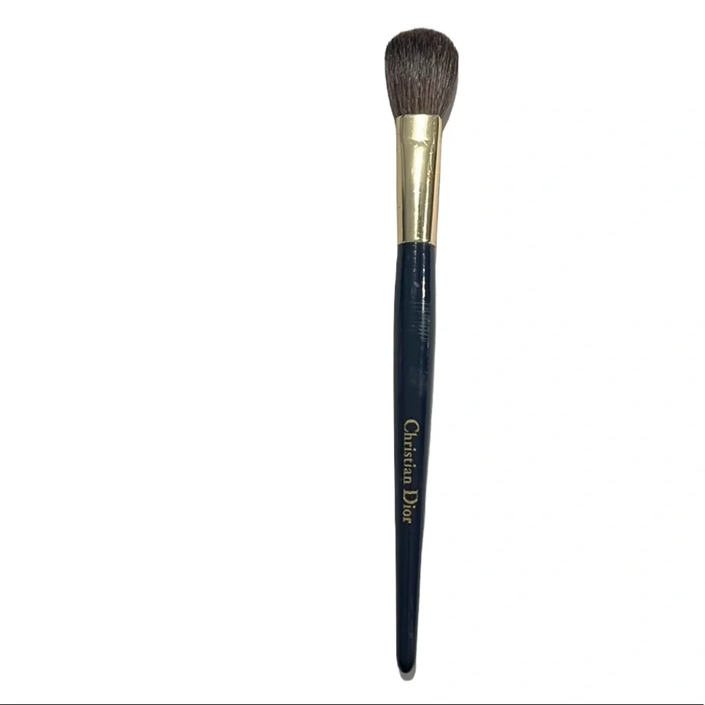 Christian Dior Artist Makeup Blush Brush Blue Handle Gold letters 2002 Vtg